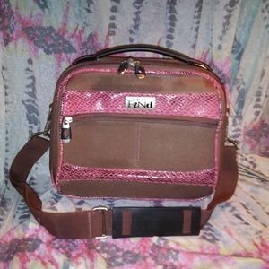The Find Brown and Pink Faux leather Travel Bsg
